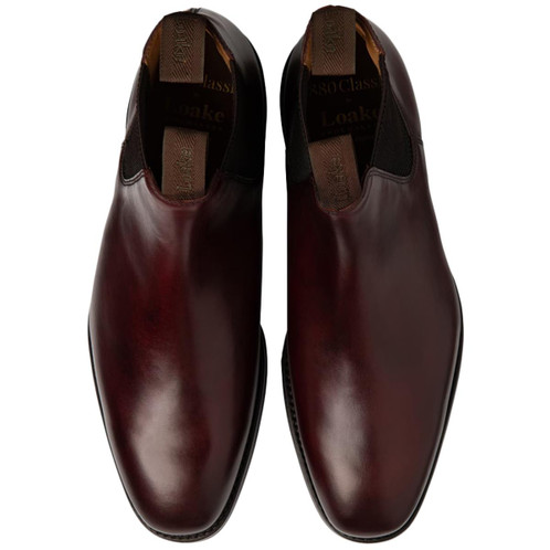 Burgundy Loake Mens Chatsworth Chelsea Boots Top