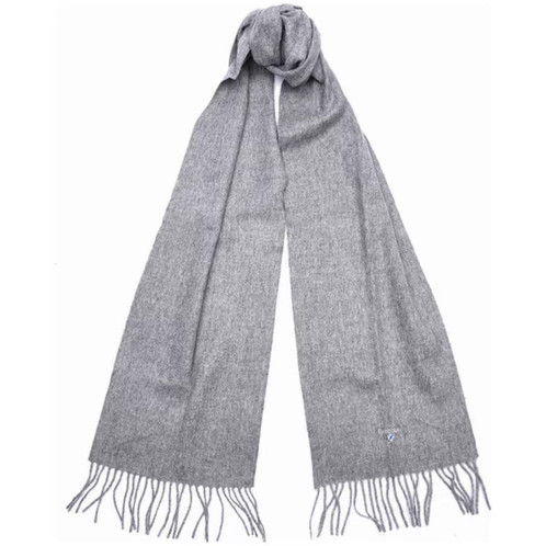 Light Grey Marl Barbour Unisex Plain Lambswool Scarf