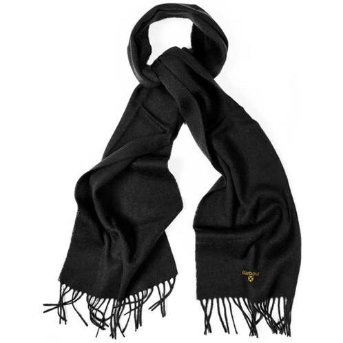 Black Barbour Unisex Plain Lambswool Scarf