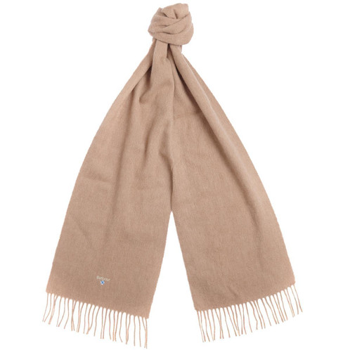 Light Brown Barbour Unisex Plain Lambswool Scarf