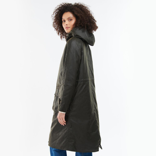 Barbour Womens Long Cannich Wax Jacket Rear