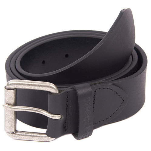 Black Barbour Mens Allanton Leather Belt