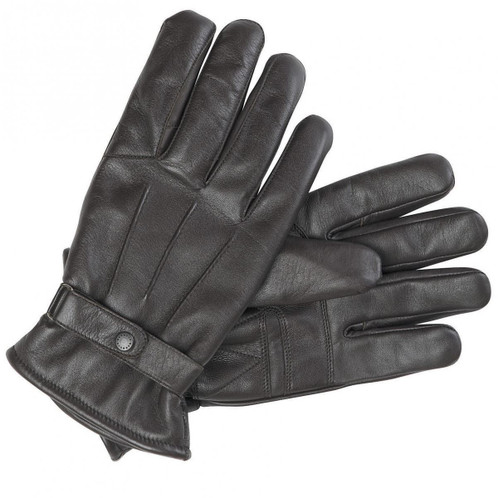 Dark Brown Barbour Mens Burnished Leather Gloves