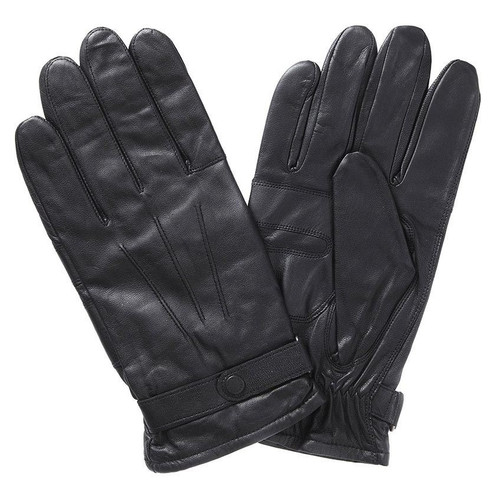 Black Barbour Mens Burnished Leather Gloves