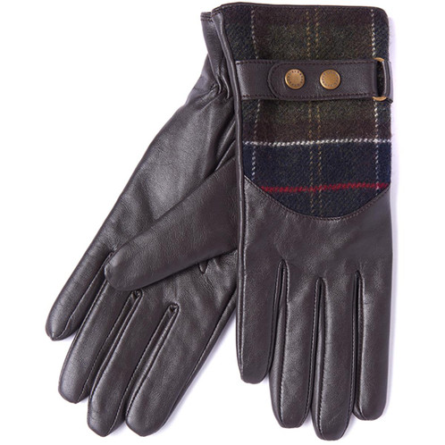 Brown  Barbour Womens Dee Tartan Gloves