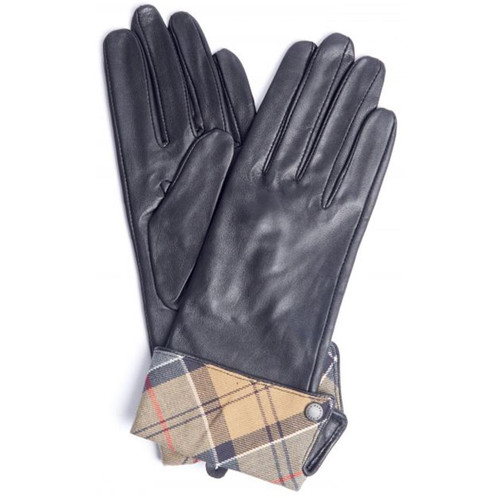 Black Barbour Womens Lady Jane Leather Gloves
