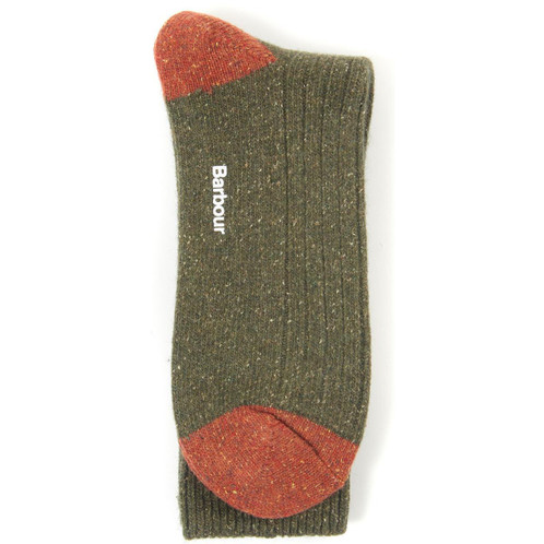 Olive Burnt Orange Barbour Mens Houghton Sock