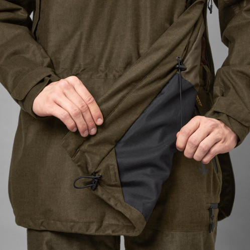 Pine Green Melange Seeland Mens Avail Smock Detail
