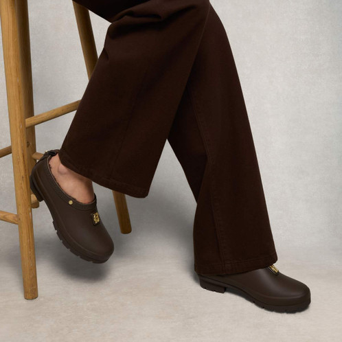 Holland Cooper Womens Gardening Loafer Matte Chocolate On Model