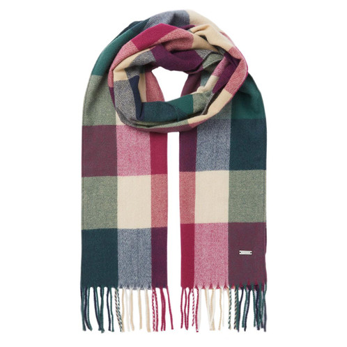  Joules Womens Bracken Check Warm Handle Scarf Tan