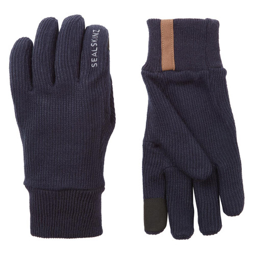 Navy SealSkinz Unisex Necton Windproof All Weather Knitted Gloves