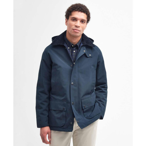 Navy Barbour Mens Winter Ashby Jacket Front