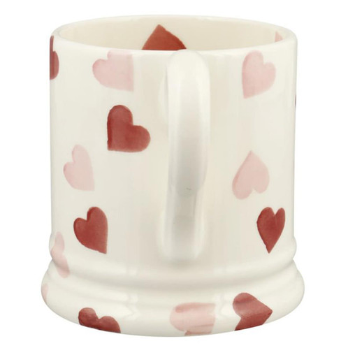 Emma Bridgewater Pink Hearts Half Pint Mug Handle View