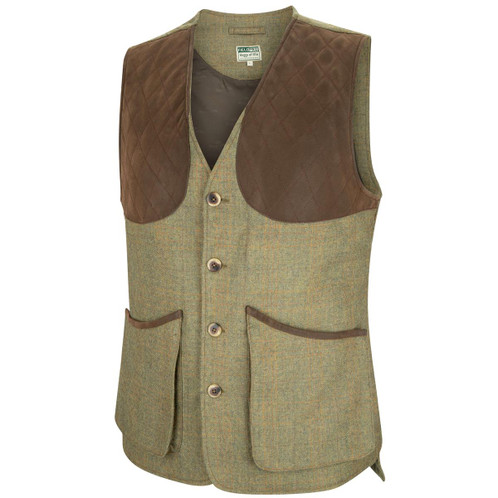 Autumn Bracken Hoggs Of Fife Mens Kinloch Technical Tweed Field Waistcoat Front