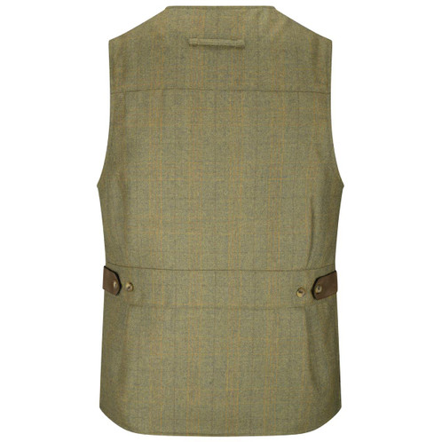 Autumn Bracken Hoggs Of Fife Mens Kinloch Technical Tweed Field Waistcoat Rear