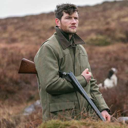 Autumn Bracken Hoggs Of Fife Mens Kinloch Technical Tweed Field Coat Lifestyle