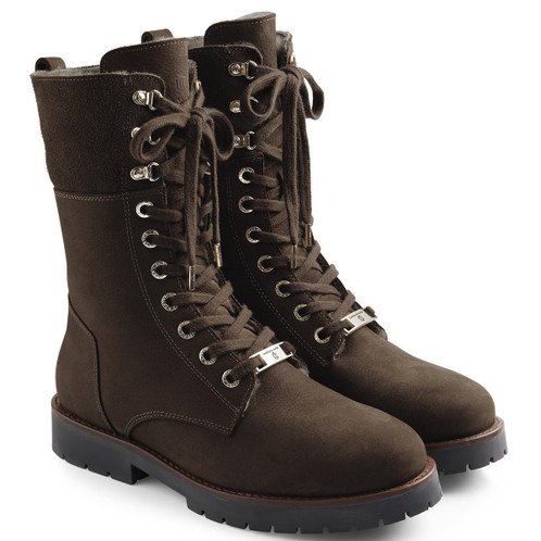 Chocolate Fairfax & Favor Womens Anglesey Combat Boot