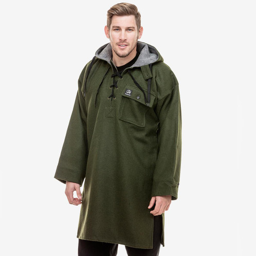 Olive Swanndri Mens Original Lace Front Bushshirt Model