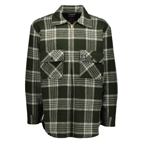 Woodland Check Swanndri Mens Ranger Quarter Zip Bushshirt