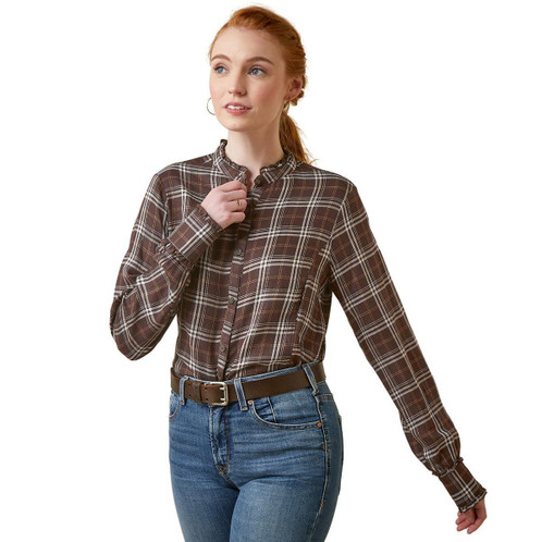 Mole Plaid Ariat Womens Clarion Blouse