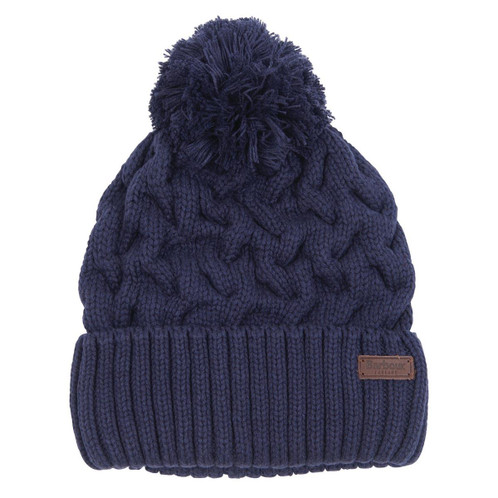 Navy Barbour Mens Gainford Cable Beanie