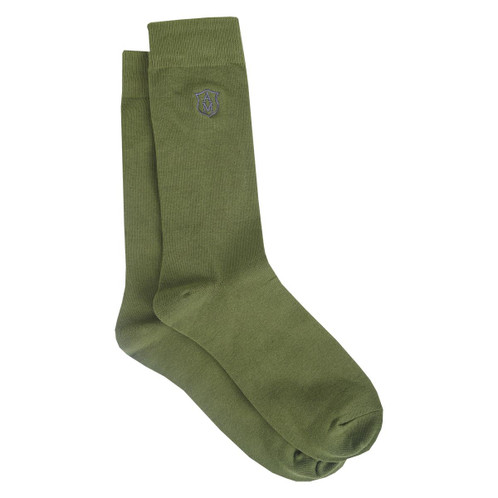 Green Albert and Maurice Mens Logo Embroidered Socks