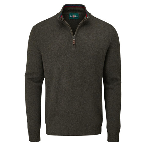 Alan Paine Mens Streetly Half Zip Mock Neck Jumper