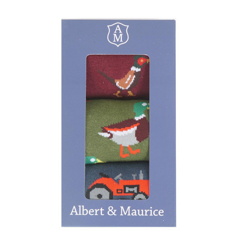 Red Pheasant / Green Duck / Blue Tractor Albert and Maurice Socks