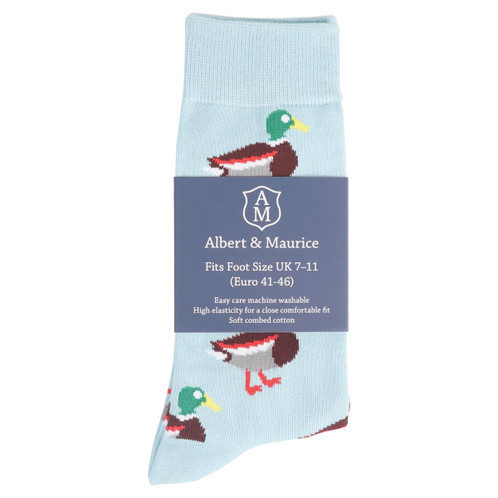 Light Blue Packed Albert and Maurice Mens Duck Socks