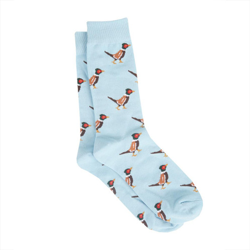 Light Blue Albert and Maurice Mens Pheasant Socks