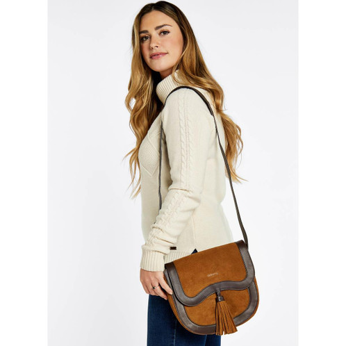 Camel Dubarry Womens Monart Saddle Bag On Model