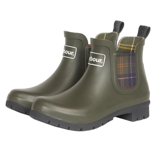 Olive Barbour Womens Kingham Wellington Boots