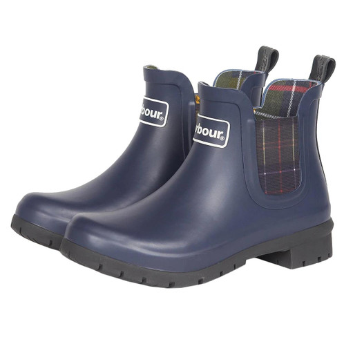 Navy Barbour Womens Kingham Wellington Boots