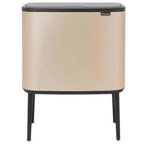 Metallic Gold Brabantia Bo Touch Bin 11+23 Litre