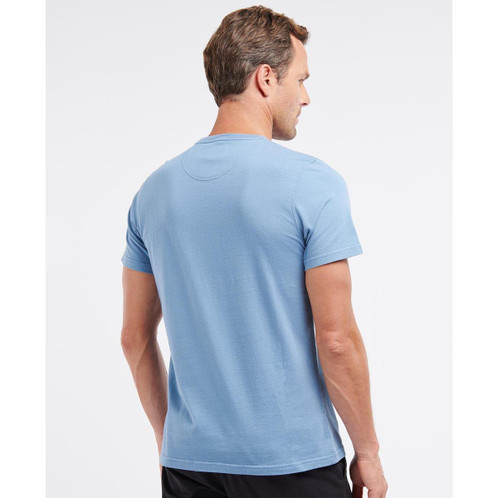 Force Blue Barbour Mens Preppy Tee Model Rear