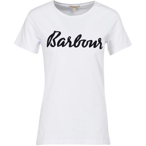 White/Navy Script Barbour Womens Otterburn Tee