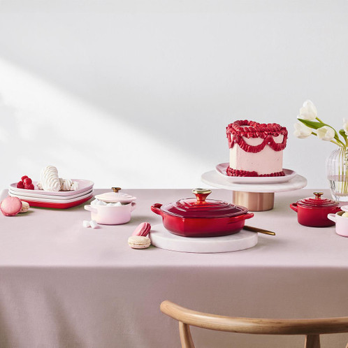 Le Creuset Stoneware Petite Heart Casserole Lifestyle