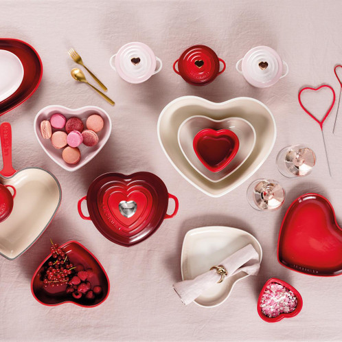 Le Creuset Stoneware Petite Heart Casserole Lifestyle