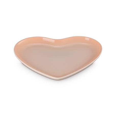 Le Creuset Stoneware Heart Plate Peach