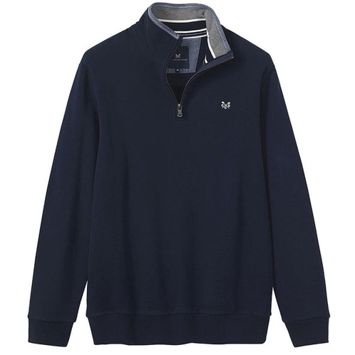 Dark Navy Crew Clothing Mens Half Zip Sweater