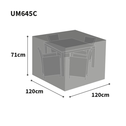 Charcoal Large Bosmere Ultimate Protector 4 Seater Cube Set Cover Dimensions