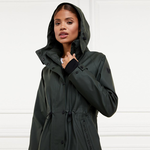  Holland Cooper Womens Chartwell Rain Parka Evergreen