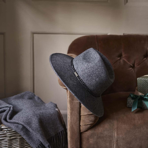 Charcoal Grey Barbour Womens Tack Fedora Lifestyle