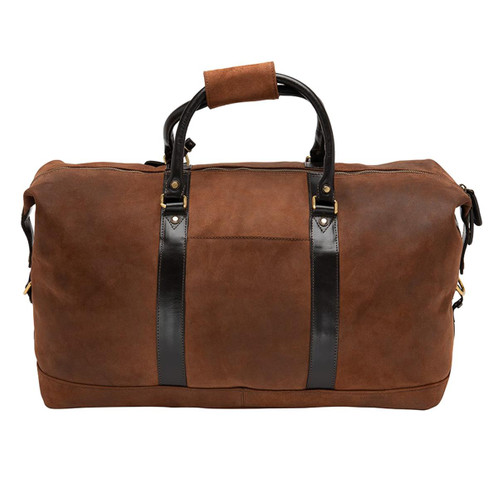 Brown Suede/Leather Loake Cornwall Travel Bag Back