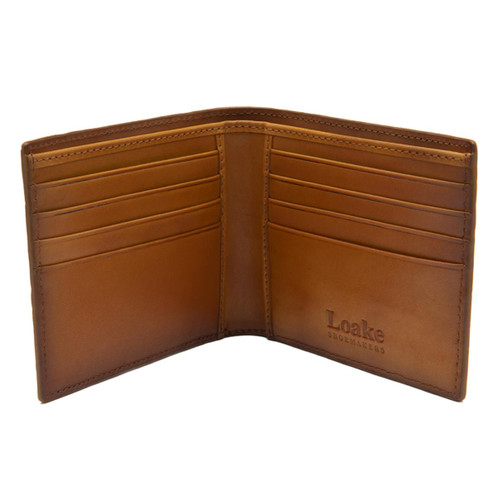 Tan Calf Leather Loake Lombard Wallet Open