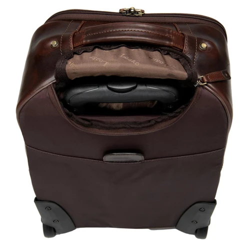 Brown Veg Tanned Calf Loake Paris Wheeled Suitcase Back