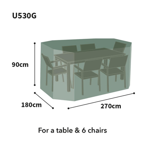 6 Seater Charcoal Bosmere Ultimate Protector Rectangular Patio Set Cover