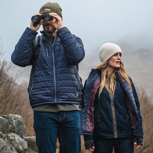 Navy Hoggs Of Fife Mens Kingston Lightweight Quilted Jacket Lifestyle