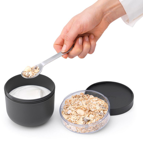 Dark Grey Brabantia Make & Take Breakfast Bowl In Use