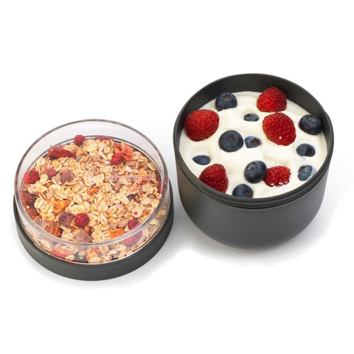 Dark Grey Brabantia Make & Take Breakfast Bowl In Use Detail